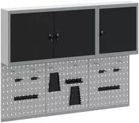 vidaXL Werkzeugschrank-Set 5 Stk. Schwarz Pulverbeschichteter Stahl