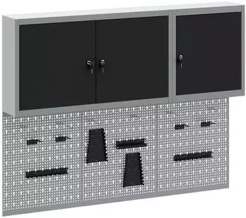 vidaXL Werkzeugschrank-Set mit Stecktafel, 5-tlg., schwarz, Stahl (3321400)