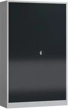 L&Uuml;LLMANN ClassiX Fl&uuml;gelt&uuml;renschrank Stahl, lichtgrau/anthrazit, 1945x1200x600mm (X-530388)