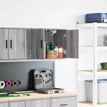 vidaXL Garage-Wandschrank Sonoma-Grau Holzwerkstoff