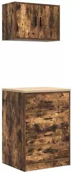 vidaXL Garagenschr&auml;nke 2 Stk. R&auml;uchereiche Holzwerkstoff (3328336)