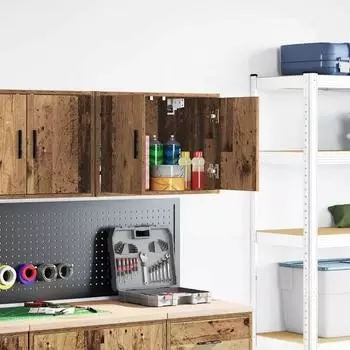 vidaXL Garagen-Wandschrank Altholz-Optik, Holzwerkstoff (860657)