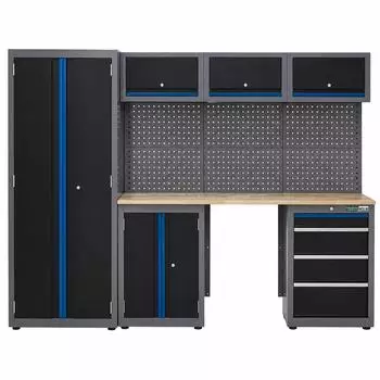 Trutzholm Werkstattwand 13-tlg. modulares Schranksystem, Stahl, blau (32061)