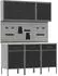 vidaXL Werkbank-Set 8-teilig, Stahl/Holz, schwarz (3321428)