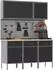 vidaXL Werkbank-Set 8-teilig, Stahl/Holz, schwarz (3321428)