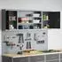 vidaXL Werkzeugschrank-Set 4-tlg. mit Stecktafel, schwarz, pulverbeschichteter Stahl (3321406)