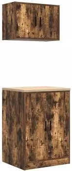 vidaXL Garagenschr&auml;nke 2 Stk., R&auml;uchereiche, Holzwerkstoff (3328309)