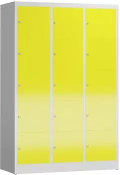 Steelboxx ClassiX Schließfachschrank 15 Fächer, lichtgrau/zinkgelb (X-523536)