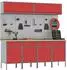 vidaXL Werkstattschrank-Set mit Schubladen & Stecktafel, 10-tlg., rot (3321487)