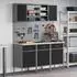 vidaXL Werkbank mit Schubladen 7-tlg., schwarz/grau, Holz und Stahl (3321430)