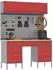 vidaXL Werkstattschrank-Set 8-tlg. mit Stecktafel, rot, MDF/Metall (3321463)