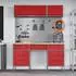 vidaXL Werkstattschrank-Set 8-tlg. mit Stecktafel, rot, MDF/Metall (3321463)