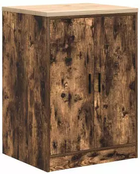 vidaXL Garagen-Aufbewahrungsschrank R&auml;uchereiche Massivholz Kiefer 60x51x85cm (860575)
