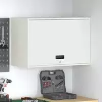 vidaXL Wandschrank f&uuml;r die Garage mit Gasdrucklift-T&uuml;r Wei&szlig;