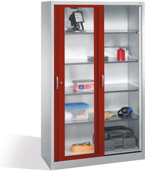 CP Möbelsysteme Werkzeugschrank mit Sichtfenster-Schiebetüren rot (2059-055)