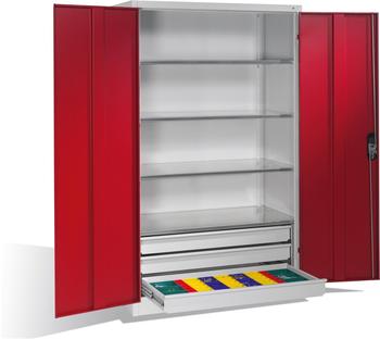 CP Möbelsysteme Werkstattschrank mit Drehtüren rot (8932-503)