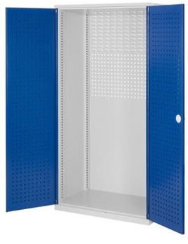 Certeo RasterPlan leerer Lochplattenschrank HxBxT 1950 x 1000 x 600 mm Blau