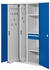 Certeo RasterPlan Vertikalschrank Modell 82 1950 x 1000 x 600 mm RAL 7035/5010 Türinnenseite: RasterPlan Lochplatten 2 Auszüge Lochplatten 3 Fachböden