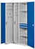 Certeo RasterPlan Vertikalschrank Modell 81 1950 x 1000 x 600 mm RAL 7035/5010 Türinnenseite: RasterPlan Lochplatten 2 Auszüge Lochplatten 3 Fachböden