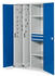 Certeo Business Equipment GmbH RasterPlan Vertikalschrank Modell 81 1950 x 1000 x 600 mm RAL 7035/5010 Doppelwandtür 2 Auszüge Lochplatten 3 Böden 2 Schubladen 100 mm
