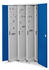 Certeo RasterPlan Vertikalschrank Modell 83 1950 x 1000 x 600 mm RAL 7035/5010 Türinnenseite: RasterPlan Lochplatten 4 Auszüge Lochplatten