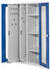 Certeo Business Equipment GmbH Certeo RasterPlan Vertikalschrank Modell 80 1950 x 1000 x 600 mm RAL 7035/5010 Sichtfenstertür 2 Auszüge Lochplatten 3 Böden