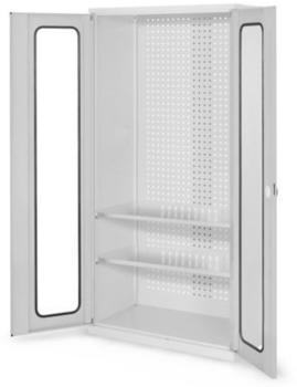 Certeo Business Equipment GmbH RasterPlan Werkzeugschrank Modell 5 500 H1950 x B1000 x T500 mm RAL 7035 Sichtfenstertüren 2 Fachböden