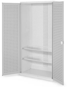 Certeo Business Equipment GmbH Certeo RasterPlan Werkzeugschrank Modell 5 500 H1950 x B1000 x T500 mm RAL 7035 Türinnenseite: RasterPlan Lochplatten 2 Fachböden