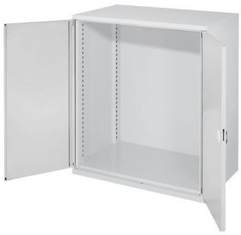 Certeo Schwerlast-Beistellschrank Leergehäuse/Modell 60 1110 x 1000 x 600 mm RAL 7035 ohne Mitteltrennwand Doppelwandtüren