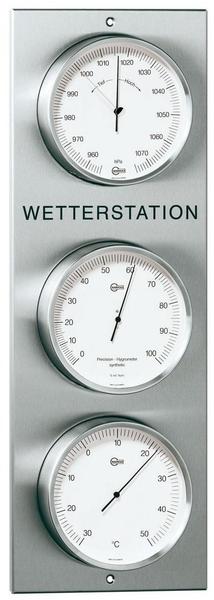 Barigo Wetterstation Au�Ã�en- Baro- Hygro- und Thermometer: silbe - wei�Ã�