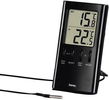 Hama T-350 LCD-Thermometer + Hygrometer Schwarz (00186367)