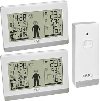 TFA Dostmann Funk- mit 2 Display Weather Boy Mega 35.1159.99 (Weiss 35.1159.02.99)