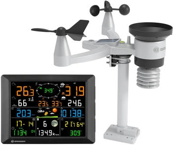 Bresser 1,5km Reichweite WLAN 7-in-1 Au&szlig;ensensor Solar UV Wind Regen WLAN Upload Alarm Innen-/Au&szlig;enklima (15013)