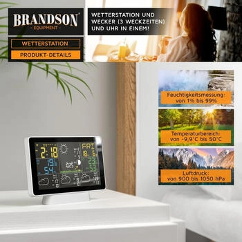 Brandson Funkwetterstation Wlan mit App – Intelligente Wettervorhersage durch präzise Luftdruckmessung