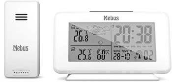 Mebus Funk-Wetterstation Innen- und Außenthermometer weiß (40690)