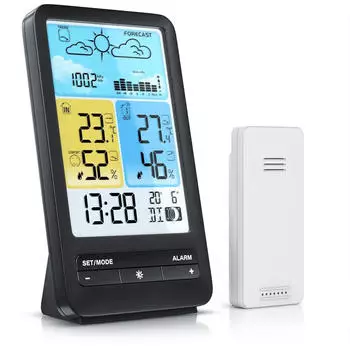 Bearware EL Farbdisplay Thermo- und Hygrometer Alarm DCF DST