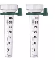 Relaxdays Regenmesser 2er Set, mit Halterung, Niederschlagsmesser Garten, Skala 35