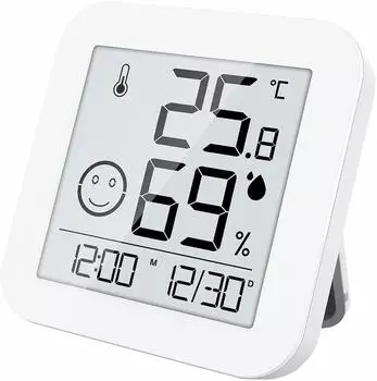 infactory Digitales E-Ink Thermo- und Hygrometer mit extralanger Laufzeit