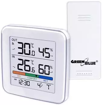 GreenBlue GB169 Wetterstation Innen/Au&szlig;en Temperatur & Luftfeuchtigkeit, IP44 (GB169)