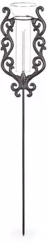 Relaxdays Regenmesser Vintage Gartenstecker, Metall/Glas, bronze