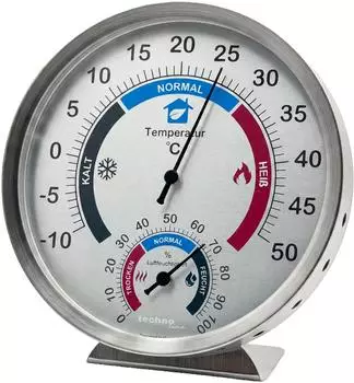 TechnoLine WA3045 analoges Thermo-Hygrometer, batterielos, Metallgeh&auml;use (WA3045)