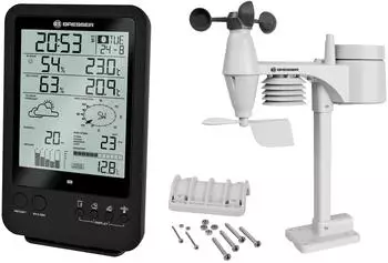 Bresser Wetter Center 5-in-1 mit schwarzwei&szlig; Display