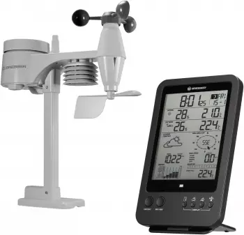 Bresser Wetter Center 5-in-1 mit schwarzweiß Display – Präzise Wetterdaten mit dem Bresser Wetter Center 5-in-1