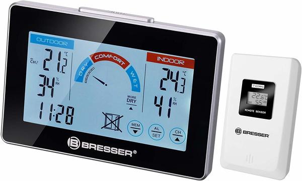 Bresser Wetterstation Funk mit Außensensor Funk-Thermo-Hygrometer mit Lüftungsempfehlung