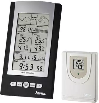 Hama EWS-800 Schwarz, Silber LCD Akku