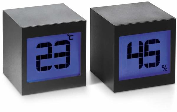 Philippi - Two Magische Uhr - digitales Thermo-Hygrometer Innen Thermometer Hygrometer Temperatur und Luftfeuchtigkeitmessgerät mit Raumklima-Indikator für Raumklimakontrolle Raumluftüberwachung