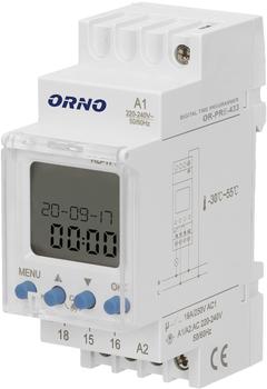 ORNO PRE-433 Zeitschaltuhr Hutschiene 52 Programme, 3 Menüsprachen, 2 Module, DIN TH-35mm