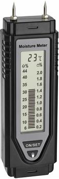 TFA Dostmann Materialfeuchtemessgerät, 30.5506.01, Holz- und Baufeuchtemessung, mit Temperaturanzeige, Schutzkappe, schwarz