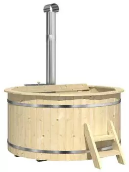 Finntherm Bergen &Oslash; 180 x 101 cm mit Edelstahl-Ofen 22 kW (E3.2.00016.3)