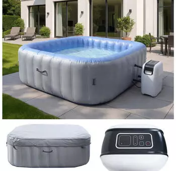 MCW Whirlpool N97 aufblasbar eckig 198cm 6 Personen grau-blau (98818)